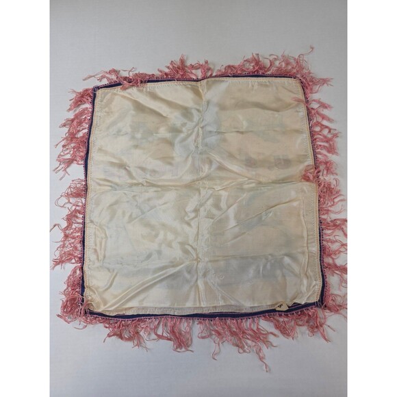 Vintage US AIR FORCE  Silk Pillow Case Fringed Mother Poem WW2 Soldier Military - Picture 7 of 7